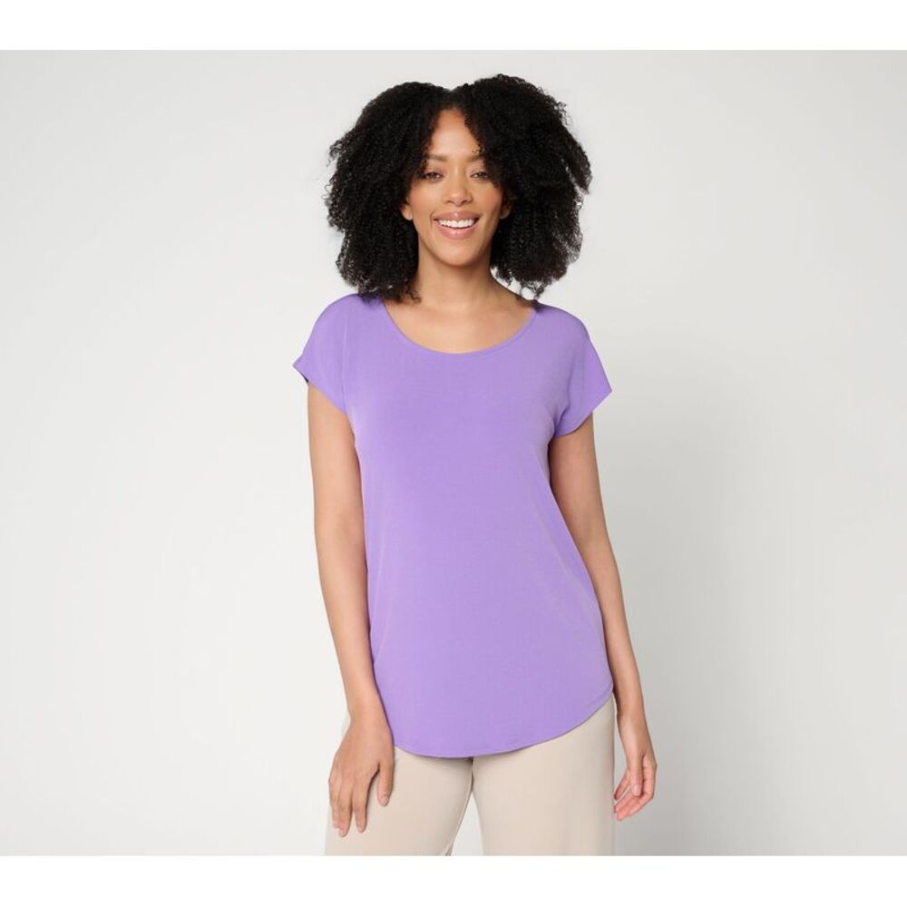 Susan Graver Women's Top Sz 2XS (XXS) Essentials Liquid Knit Purple